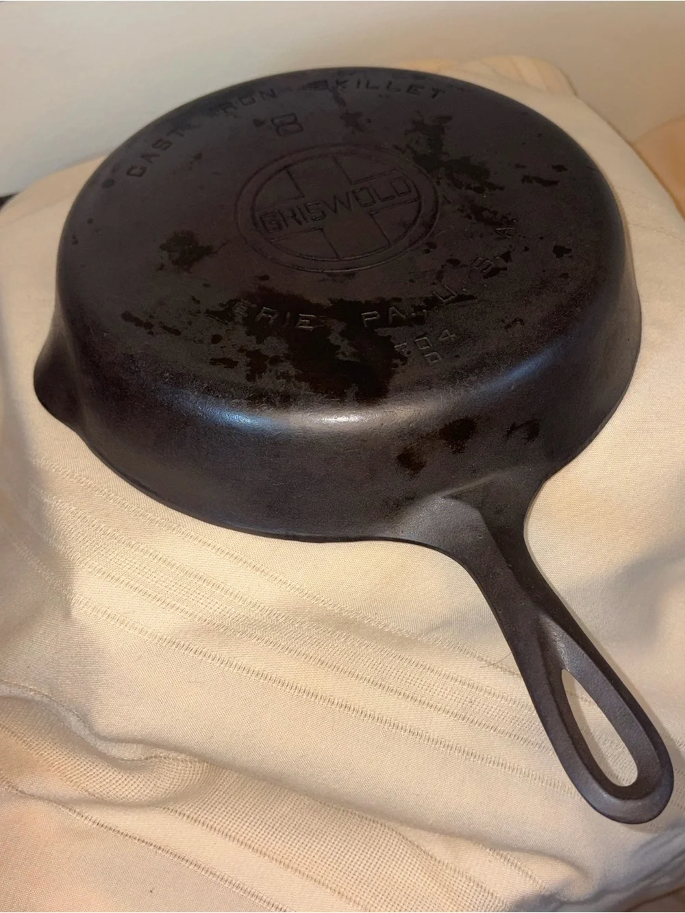 Griswold Erie PA Large Block Logo #8 Cast Iron Skillet 704 D Fully Restored